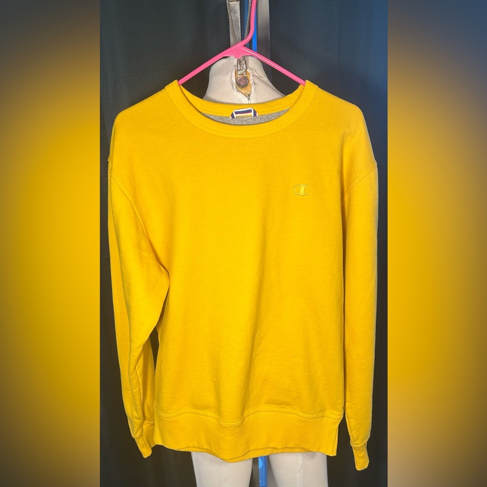 Champion Men's Powerblend Fleece Crewneck Pullover Gold size M [k-7]